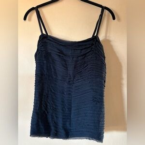 Talbots Layered Raw Silk Raw Hem Cami